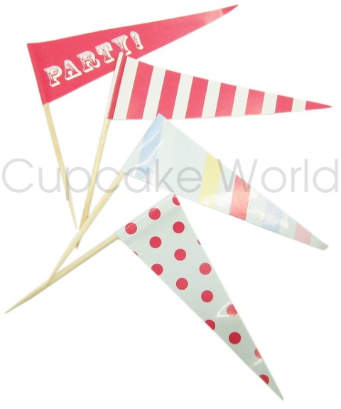 ROBERT GORDON MY LITTLE CIRCUS CUPCAKE FLAGS TOPPERS 24pc